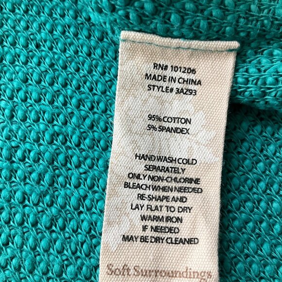 Soft Surroundings Teal Cowl Neck Sweater - Picture 12 of 13